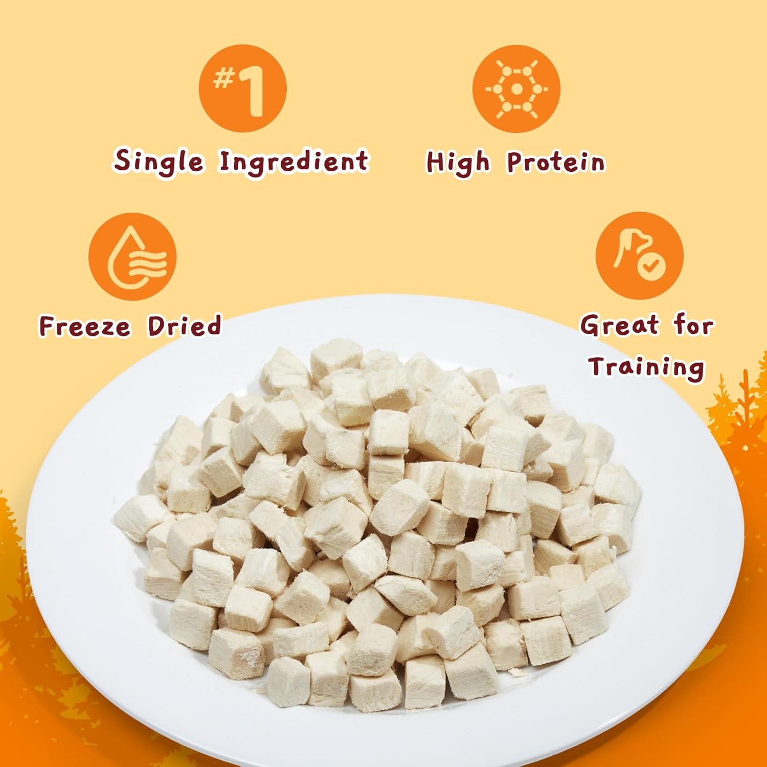 Freeze Dried Chicken Cat & Dog Treats, Single Ingredient Chicken Bites for Cats