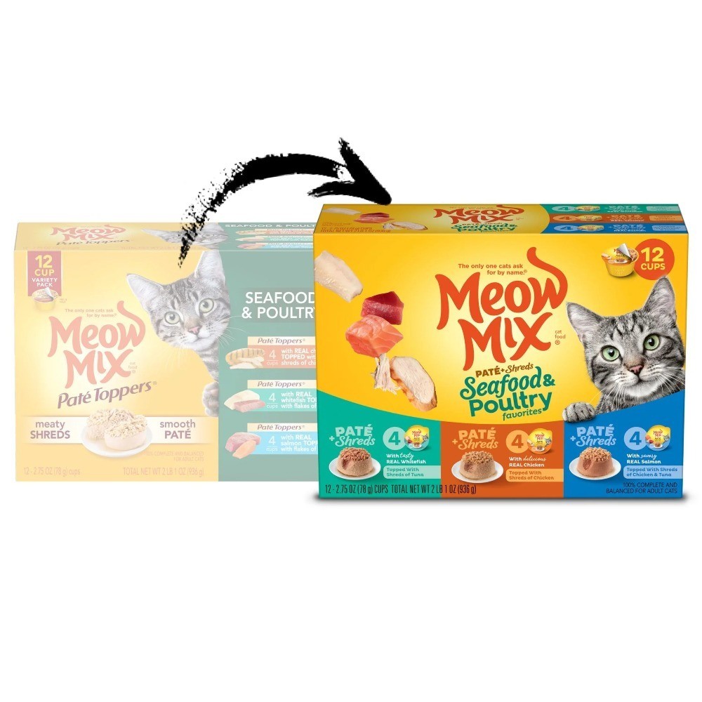 Seafood and Poultry Variety Pack Wet Cat Food Cups, 2.75 Ounce, Case of 12