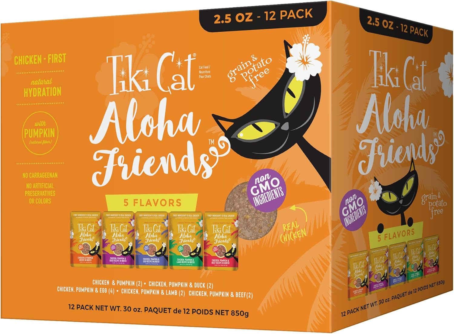 Tiki Cat Aloha Friends Variety Pack, Meaty Flavors Mixed with Pumpkin, Wet, High