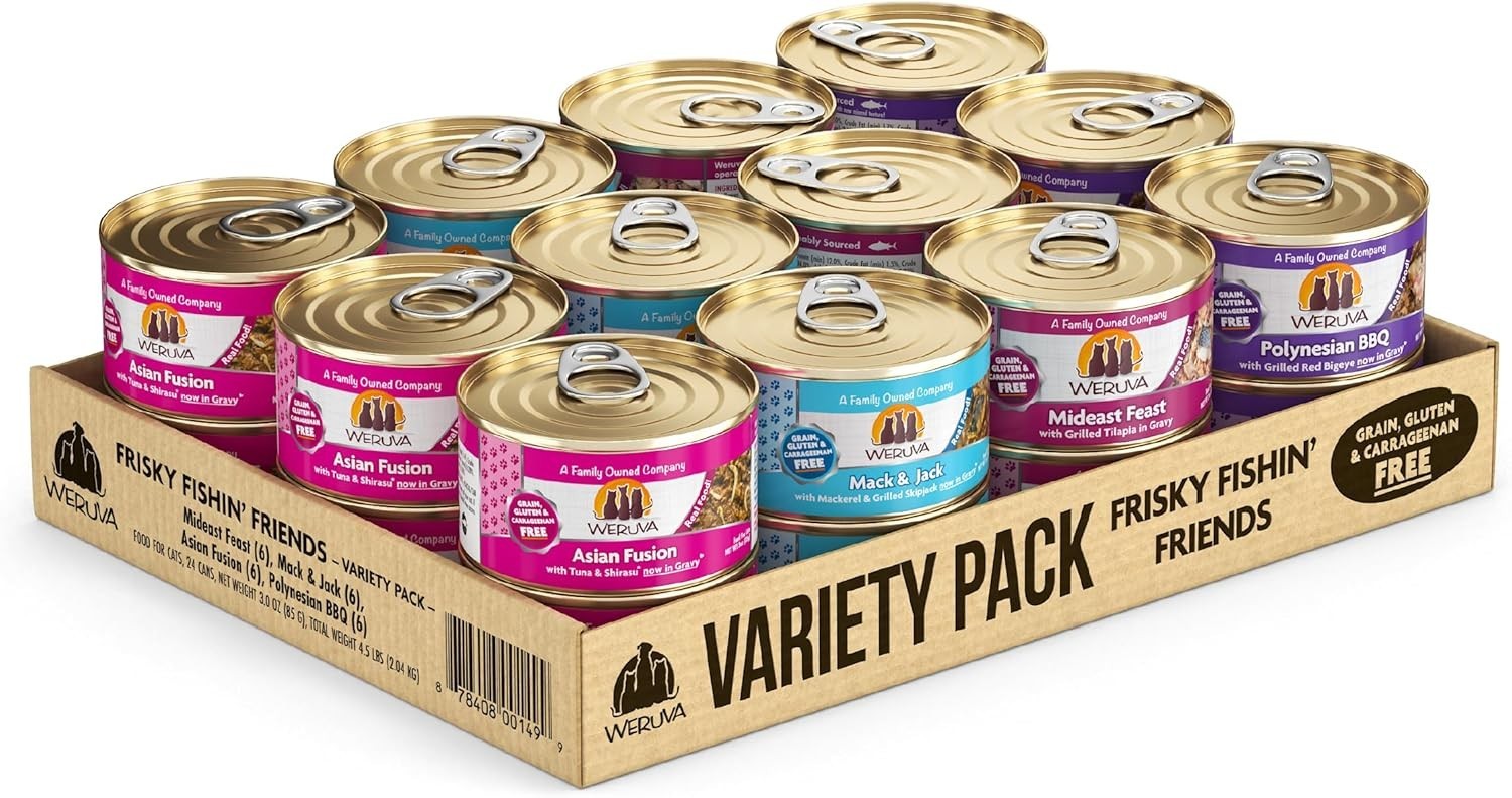 Exclusive Variety Pack – 24 Cans of Frisky Fishin’ Wet Cat Food, All Life Stages