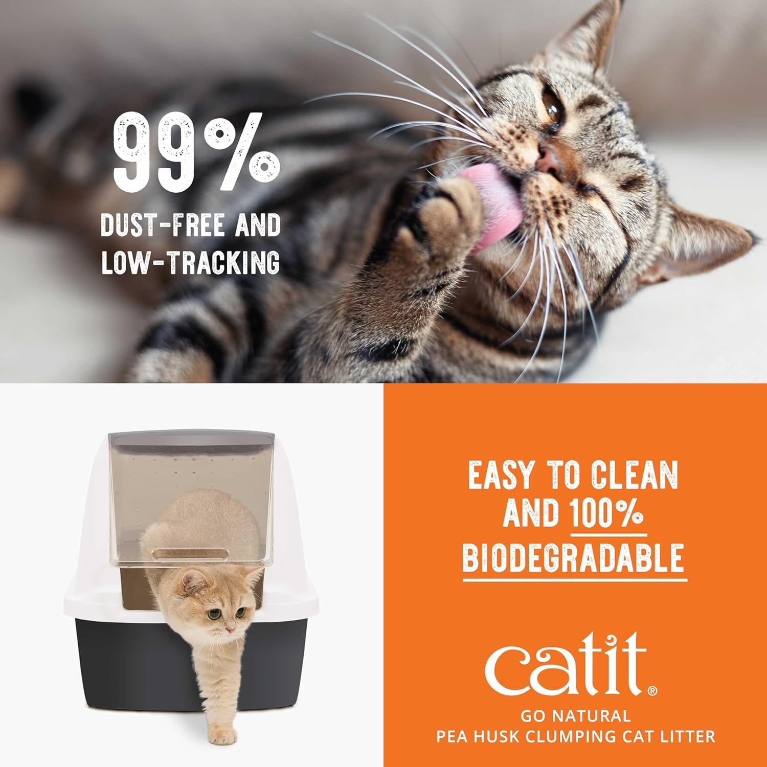 – Go Natural Pea Husk Clumping Cat Litter – Lightweight, Dust Free, Easy Cleanin