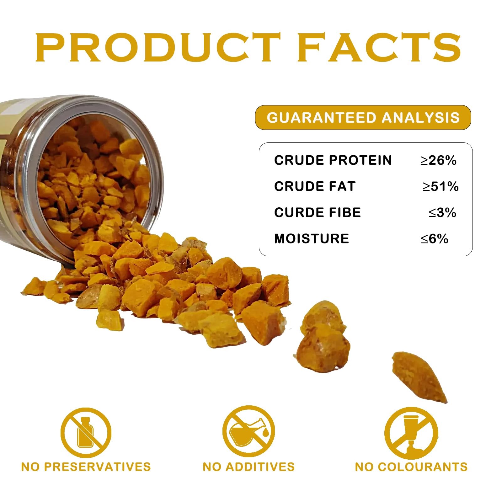 JADINGSFARM Freeze Dried Egg Yolk Cat & Dog Treats, 7 Ounce (Pack of 1)