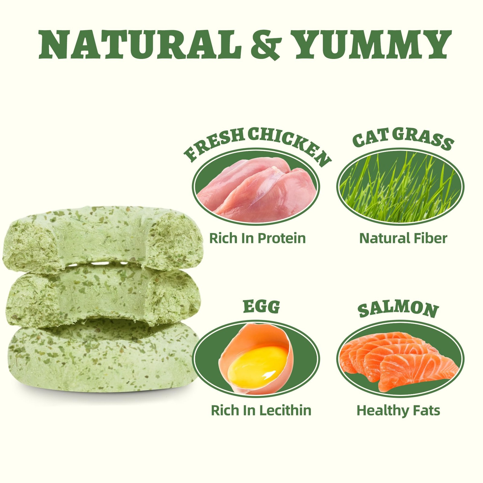 Wellix Cat Grass Treats Freeze-Dried Donut for Cats & 3 Ounce (Pack of 1)