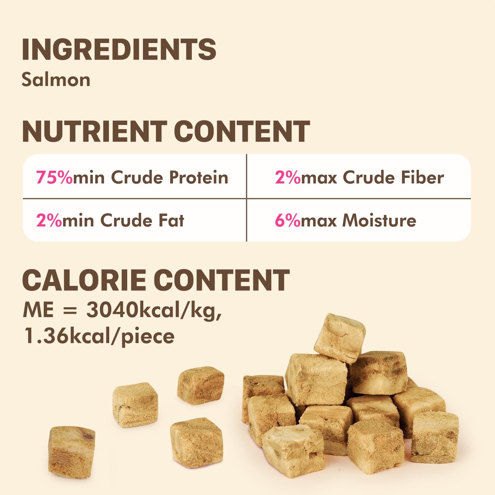 Freeze Dried Dog & Cat Treats – Single Ingredient Salmon, High Protein Traini…