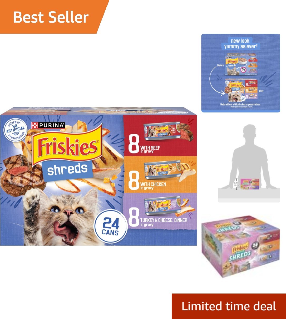 All-Natural Purina Cat Food Variety Pack – Tender Shreds in Gravy for Adult Cats