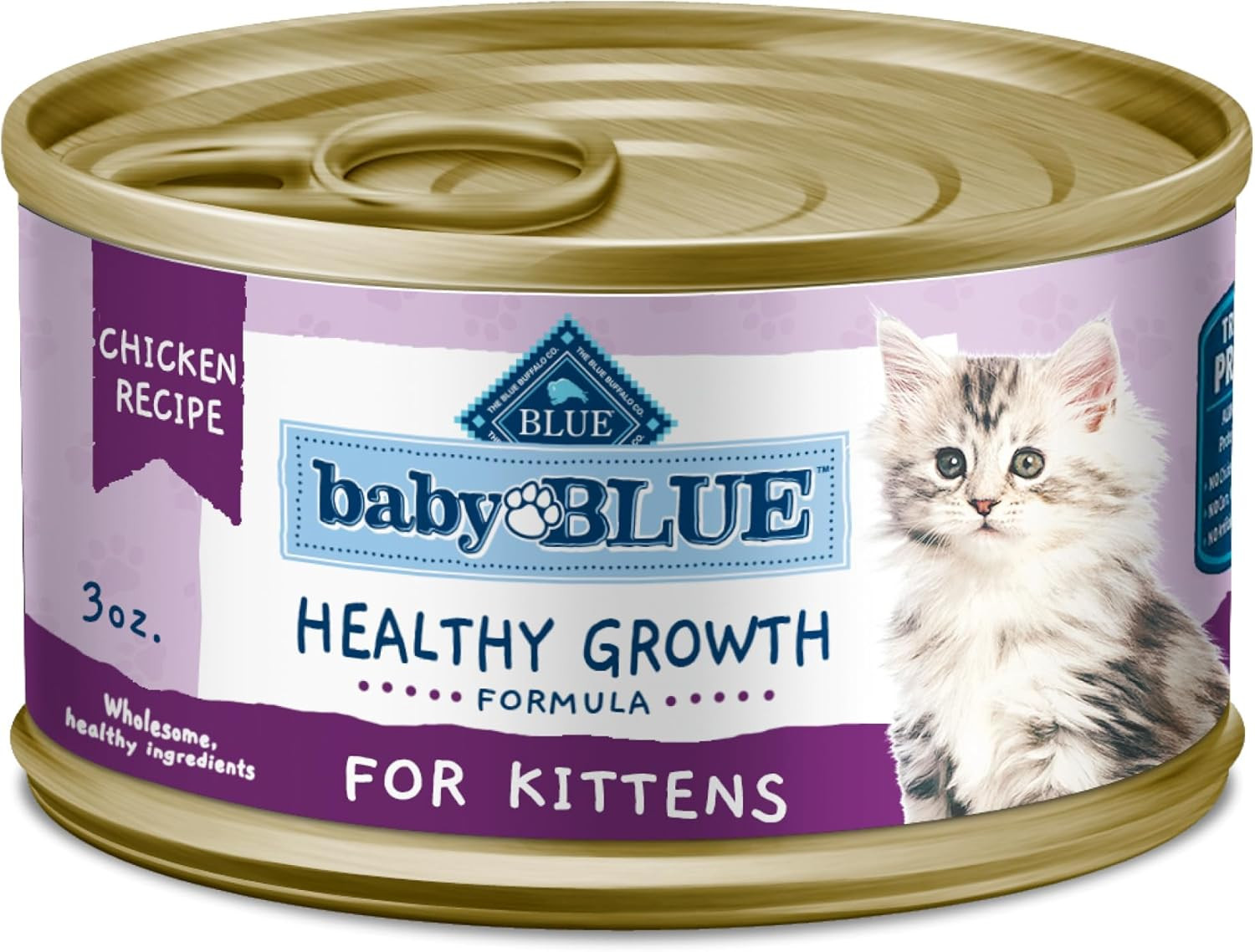 Baby BLUE Natural Kitten Wet Cat Food, Healthy Growth Formula with DHA, Chicken