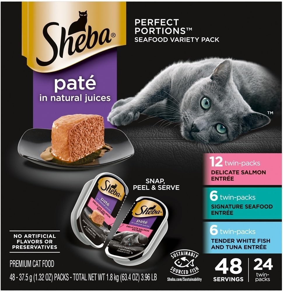 Wet Cat Food Variety Pack 2.6 oz Salmon Fish Tuna Grain-Free Nourishing