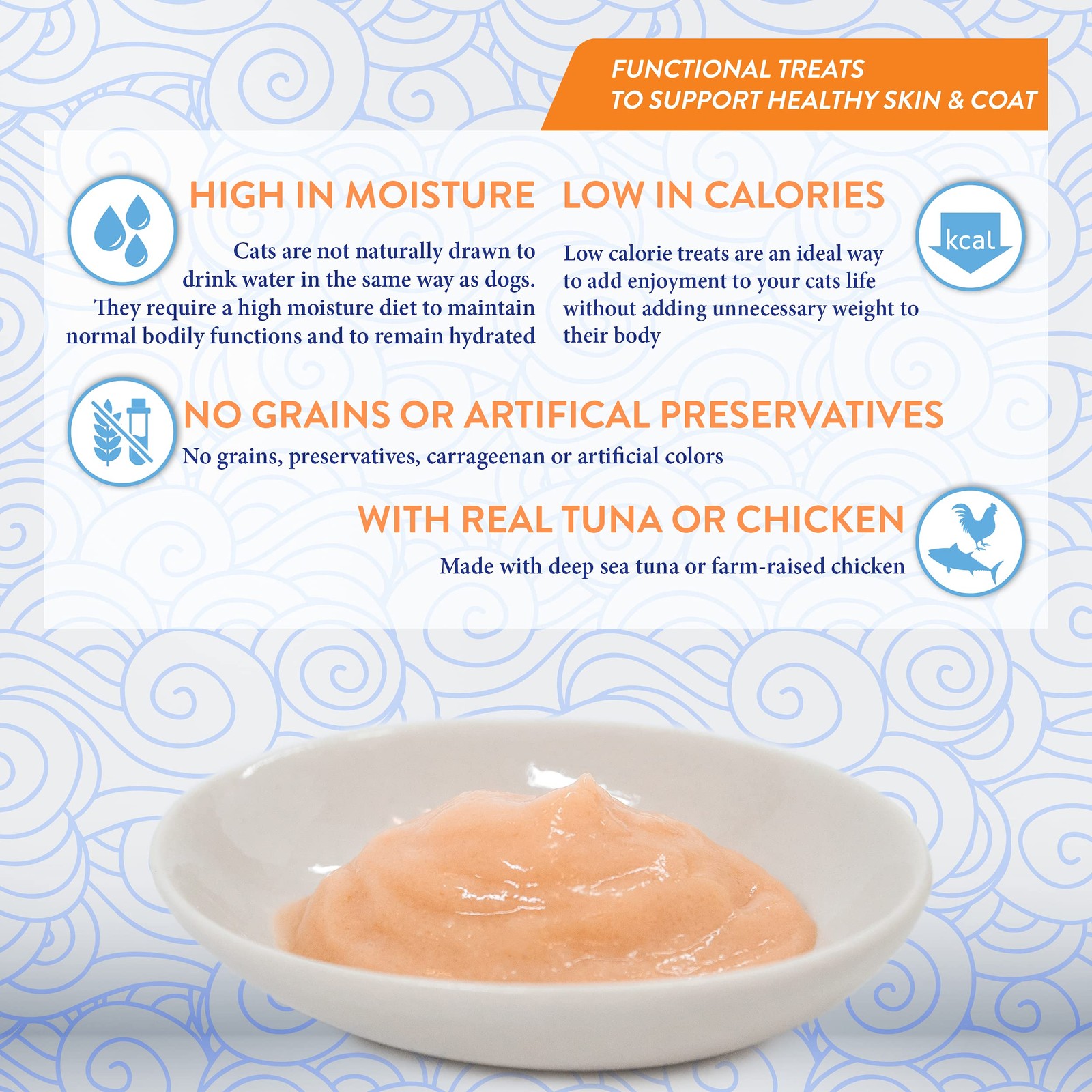 INABA Churu for Skin and Coat Lickable Purée Natural 0.5 Ounce (Pack of 12)