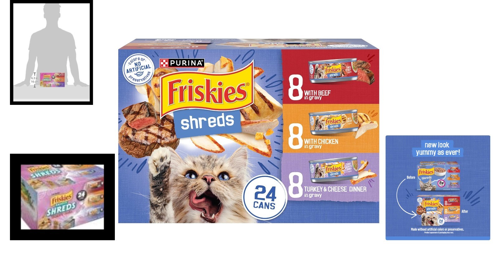 All-Natural Purina Cat Food Variety Pack – Tender Shreds in Gravy for Adult Cats