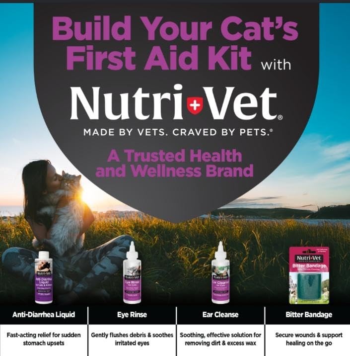 Nutri-Vet Anti-Diarrhea Liquid for Cats, Gentle Formula with 4 FZ, white