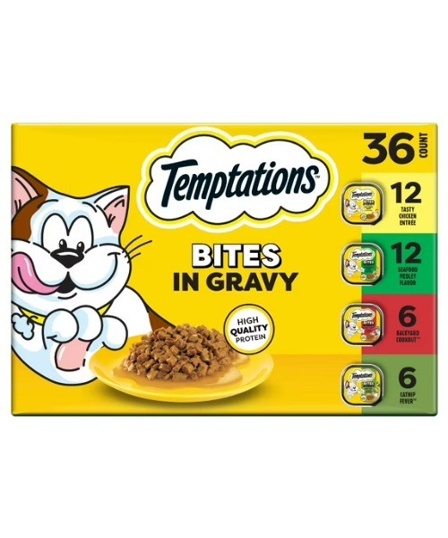 Bites in Gravy Variety Pack Adult Wet Cat Food, 3.5 oz Trays, 36 pk