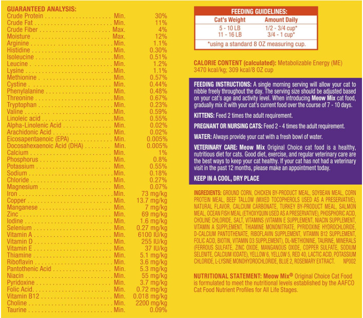 Meow Mix Original Choice Dry Cat Food, 6.3 Pound Bag