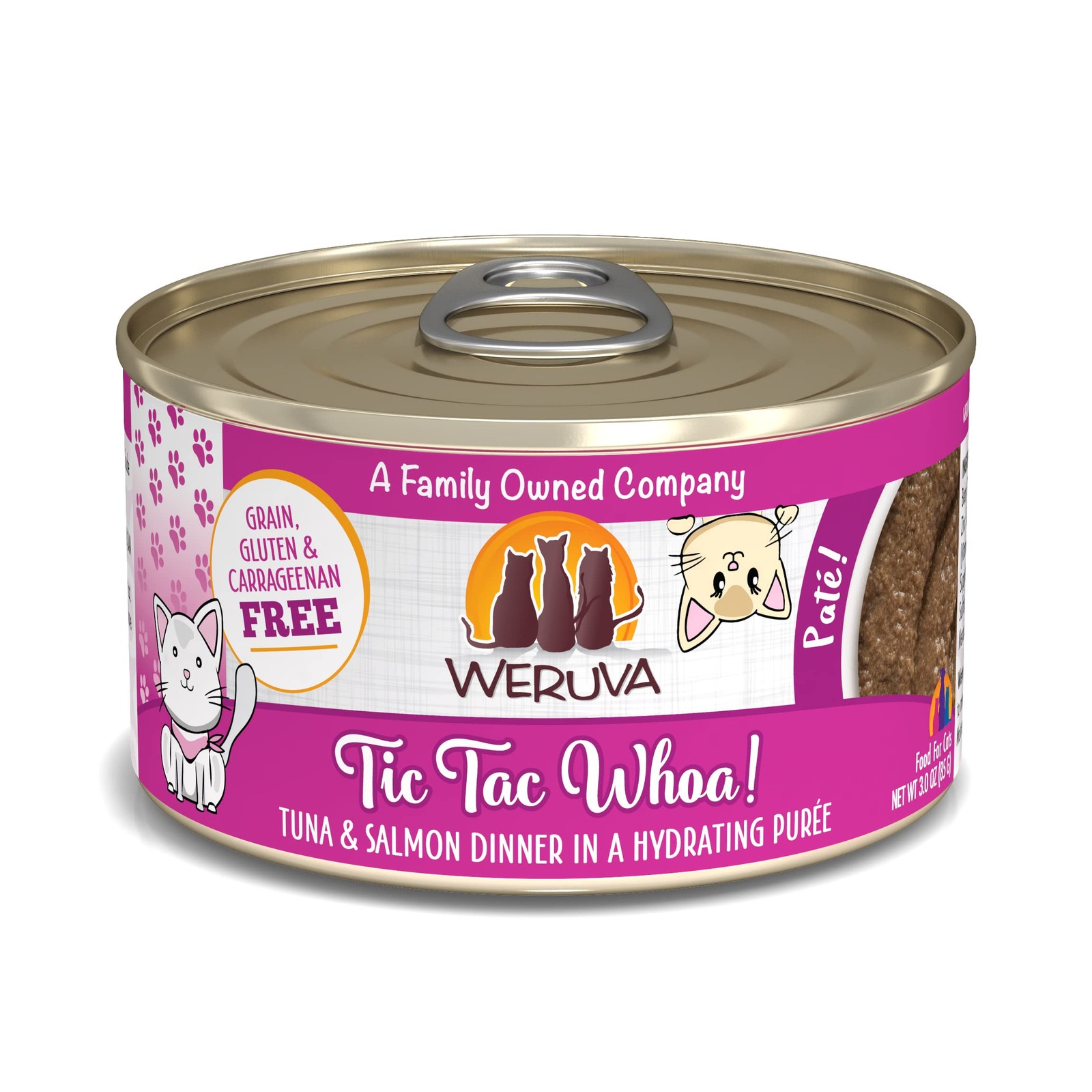 Weruva Wet Cat Food, Tic Tac Whoa with Tuna and Salmon 3 Ounce (Pack of 12)
