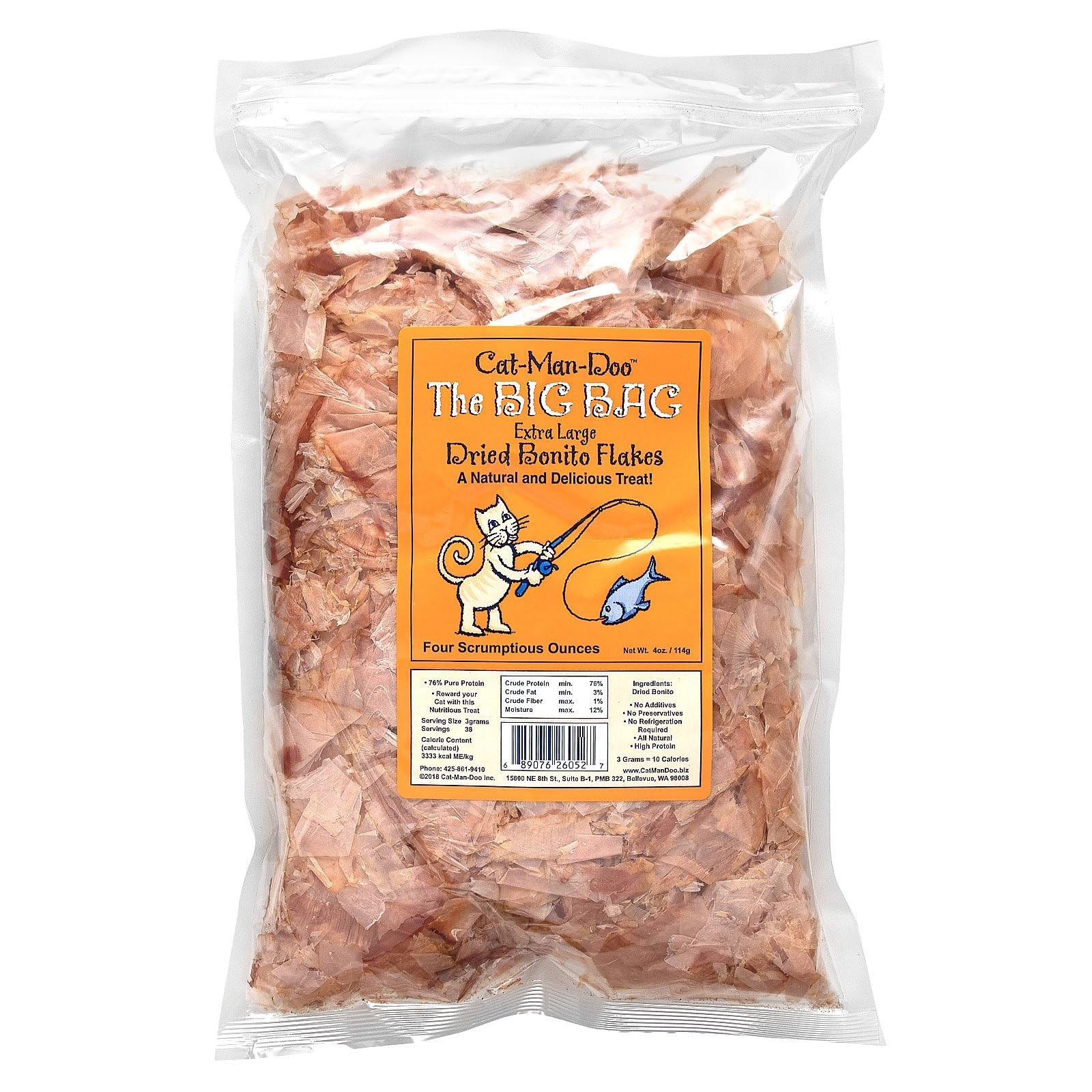 Cat-Man-Doo Extra Large Dried Bonito Flakes Treats for Dogs & Cats – All Natural