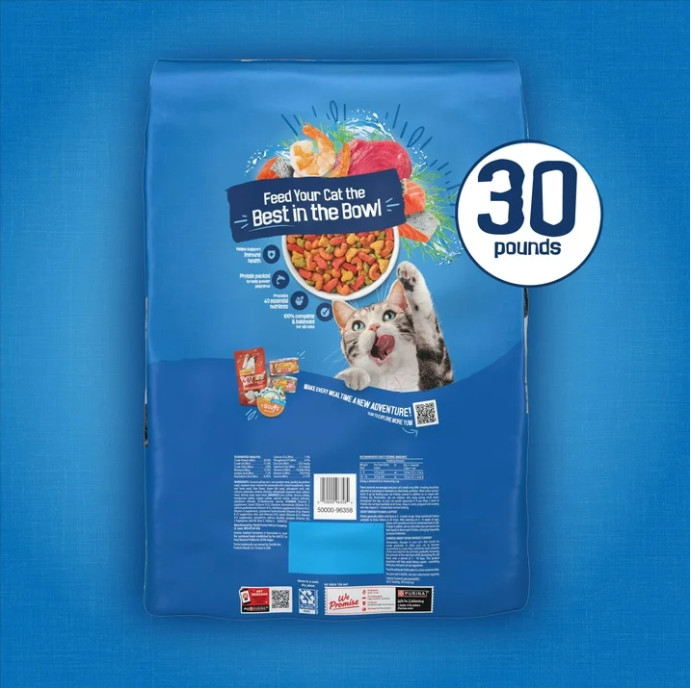 Friskies Seafood Sensations Salmon Tuna & Shrimp Dry Cat Food,2×30-lb bag