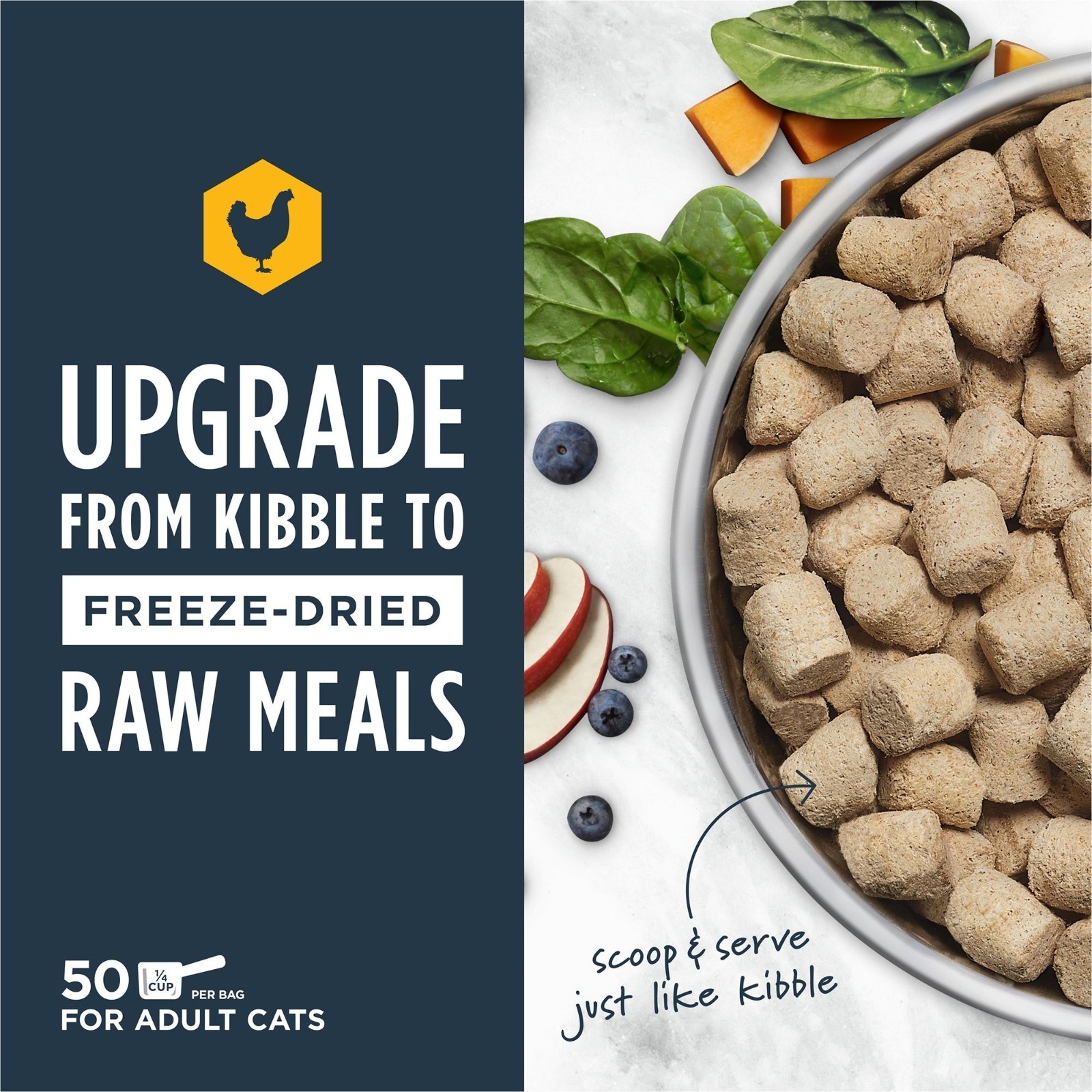 Instinct Raw Meals Freeze-Dried Adult Cat Food – Grain Free, Chicken, 25Oz