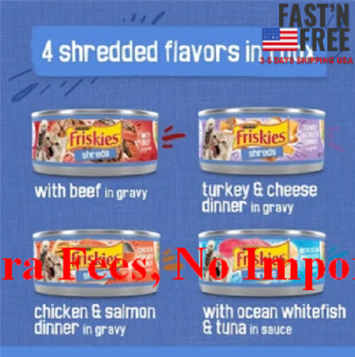 (2 pack) Purina Friskies Shreds Gravy, Wet Cat Food, 5.5 oz Cans, 40 Pack, NEW