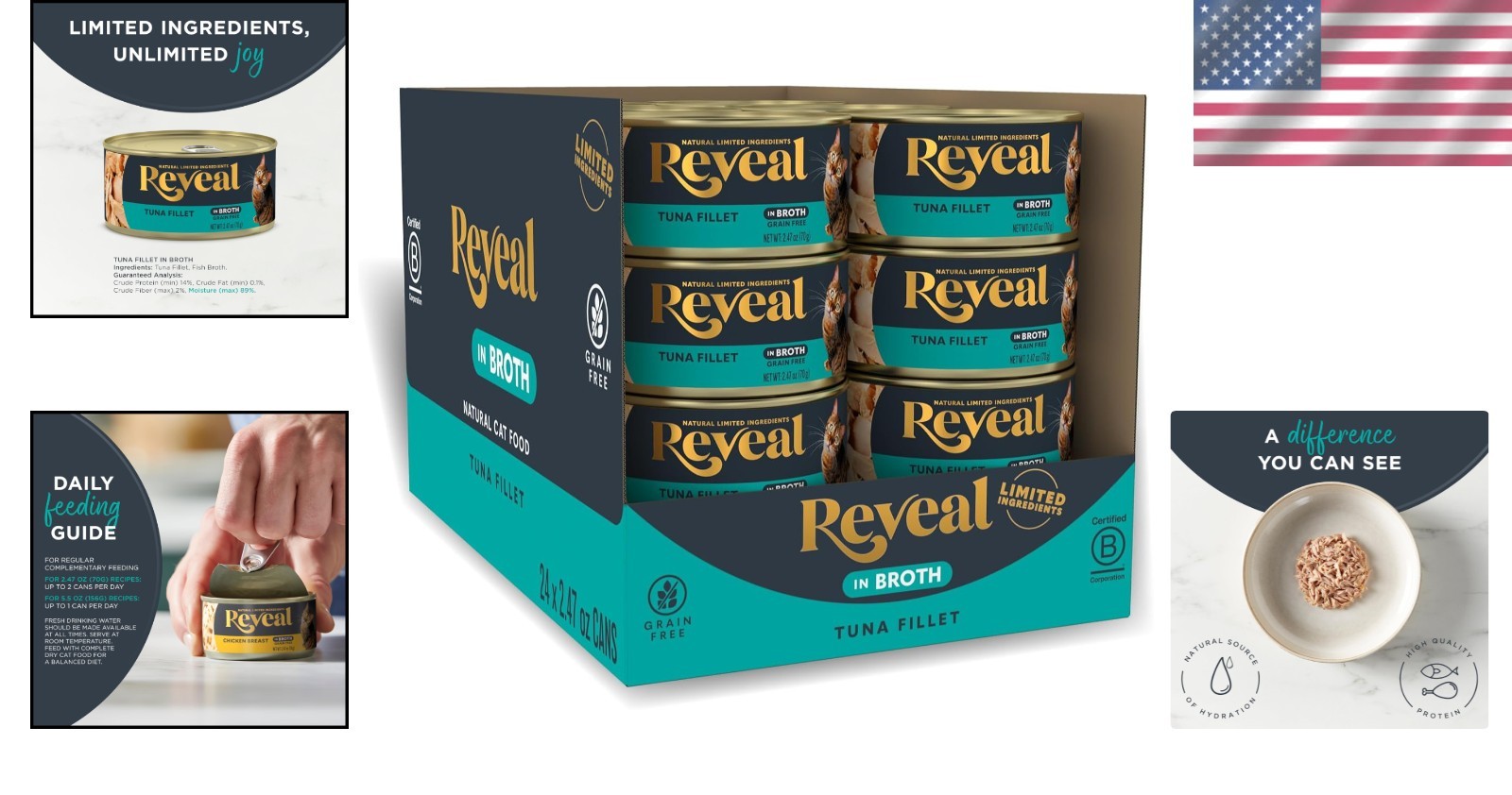 Grain-Free Wet Cat Food Tuna Fillet 24×2.47oz High Protein All Stages