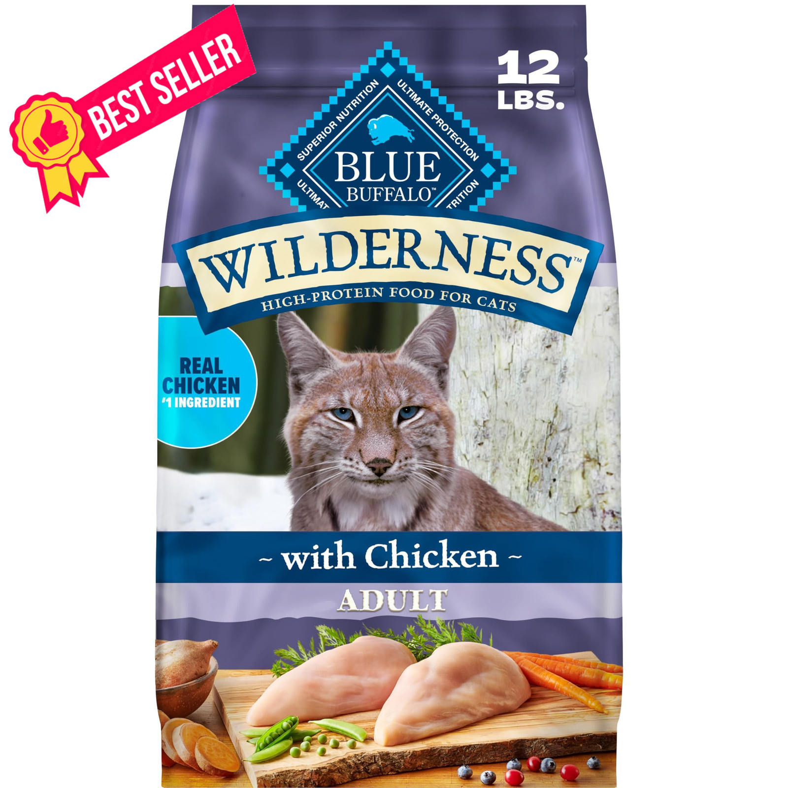 Blue Buffalo Wilderness with Chicken Natural 12 Pound (Pack of 1), brown