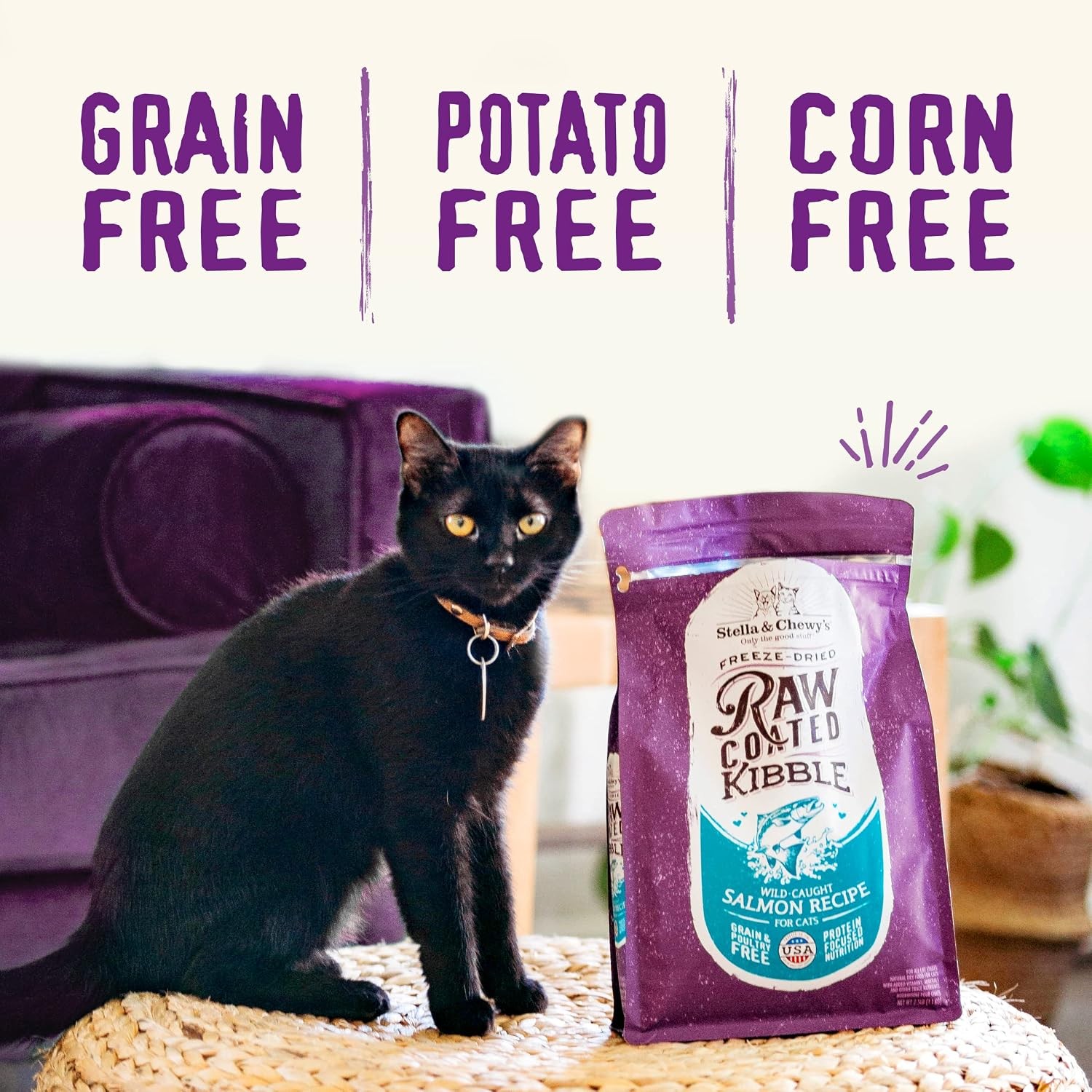 Stella & Chewy’s Raw Coated Cat Food – High Protein, Grain-Free Kibble with Cage