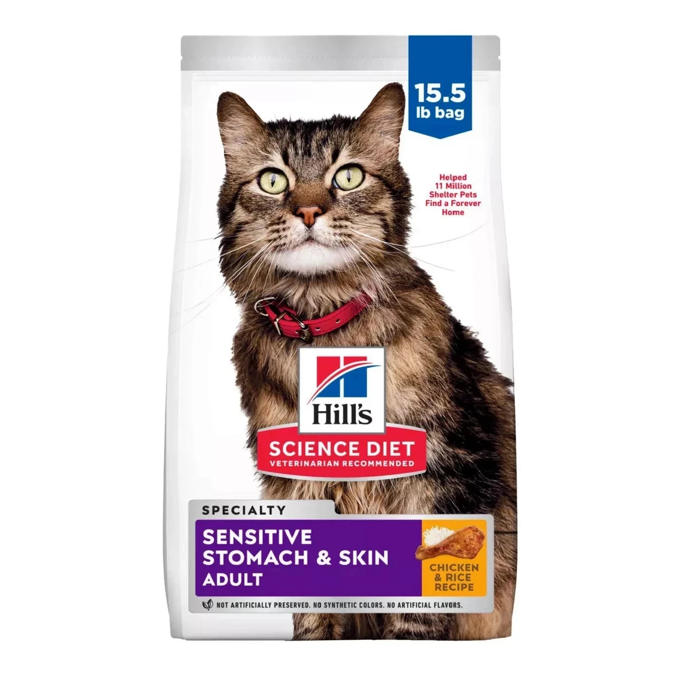 Hill’s Science Diet Sensitive Stomach & Skin Adult Dry Cat Food – Chicken/15.5LB