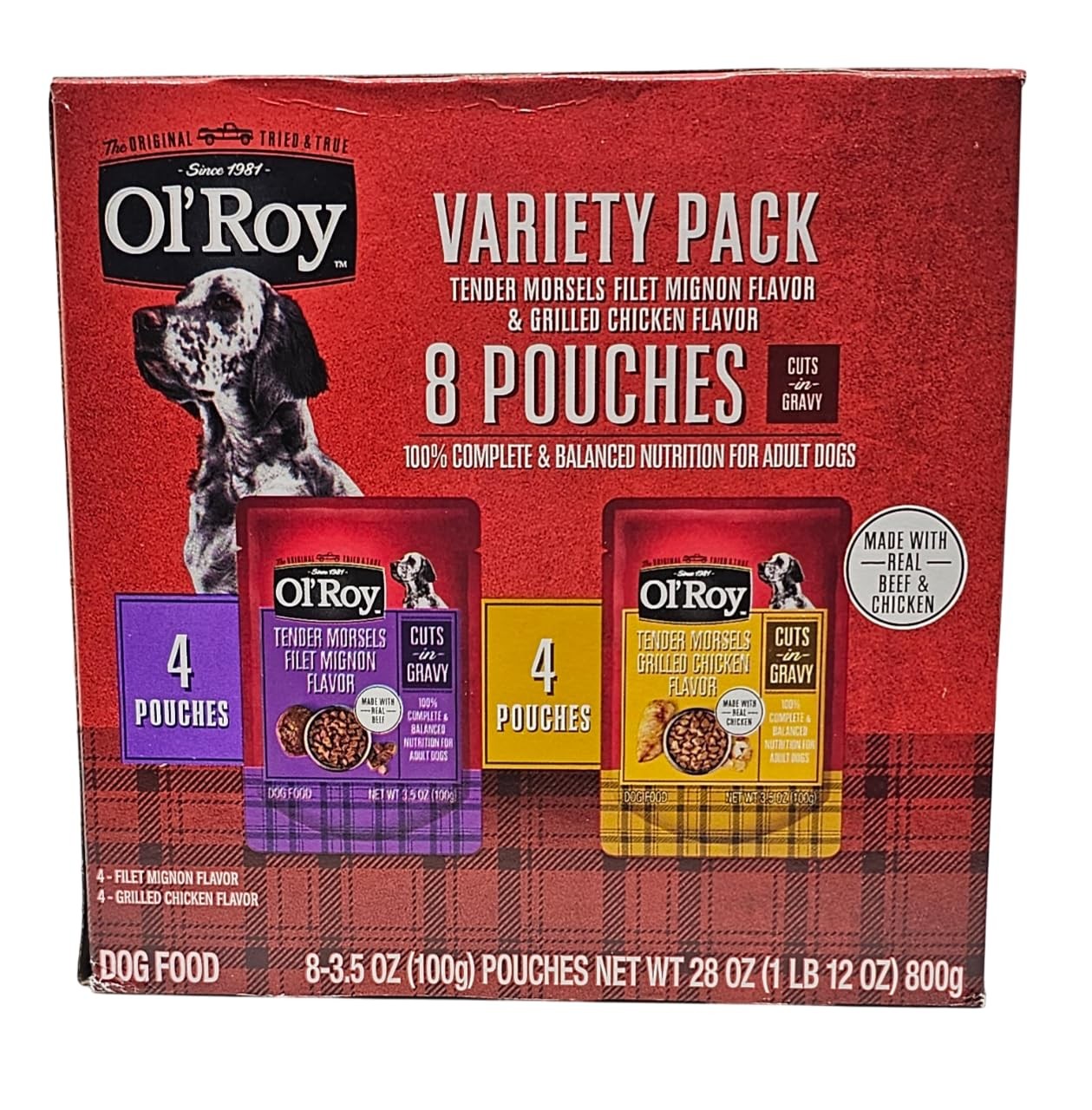 Ol’ Roy Wet Dog Food Variety Pack Tender Morsels Filet 3.5 Ounce (Pack of 1)