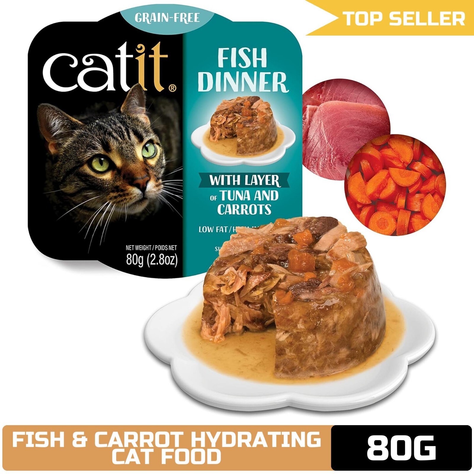 Catit Tuna & Carrot Hydrating Wet Cat Food – All Ages
