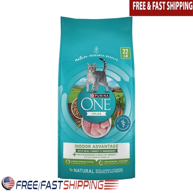 Indoor Advantage Dry Cat Food Turkey High Protein Hairball Control 22lb Kibble