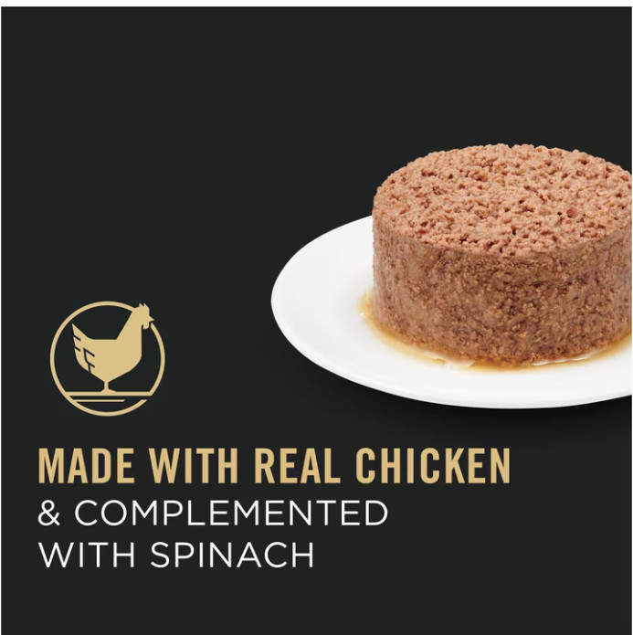 Purina Pro Plan, Grain-Free Chicken & Spinach Entree, Wet Cat Food, 5.5 oz (24)