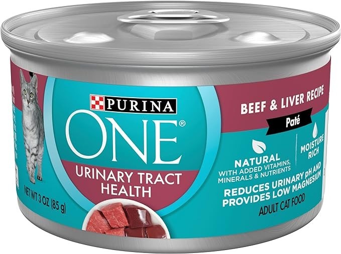 Purina ONE Urinary Tract Health, Pate Wet Cat Food Beef & Liver Recipe 24 count