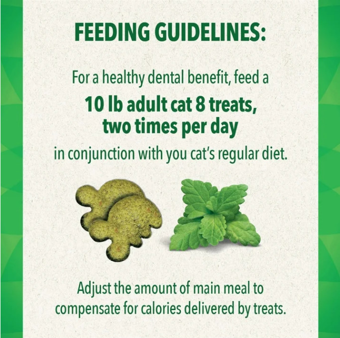2 Pack Feline Greenies Adult Natural Dental Care Cat Treats, Catnip Flavor, 21Oz