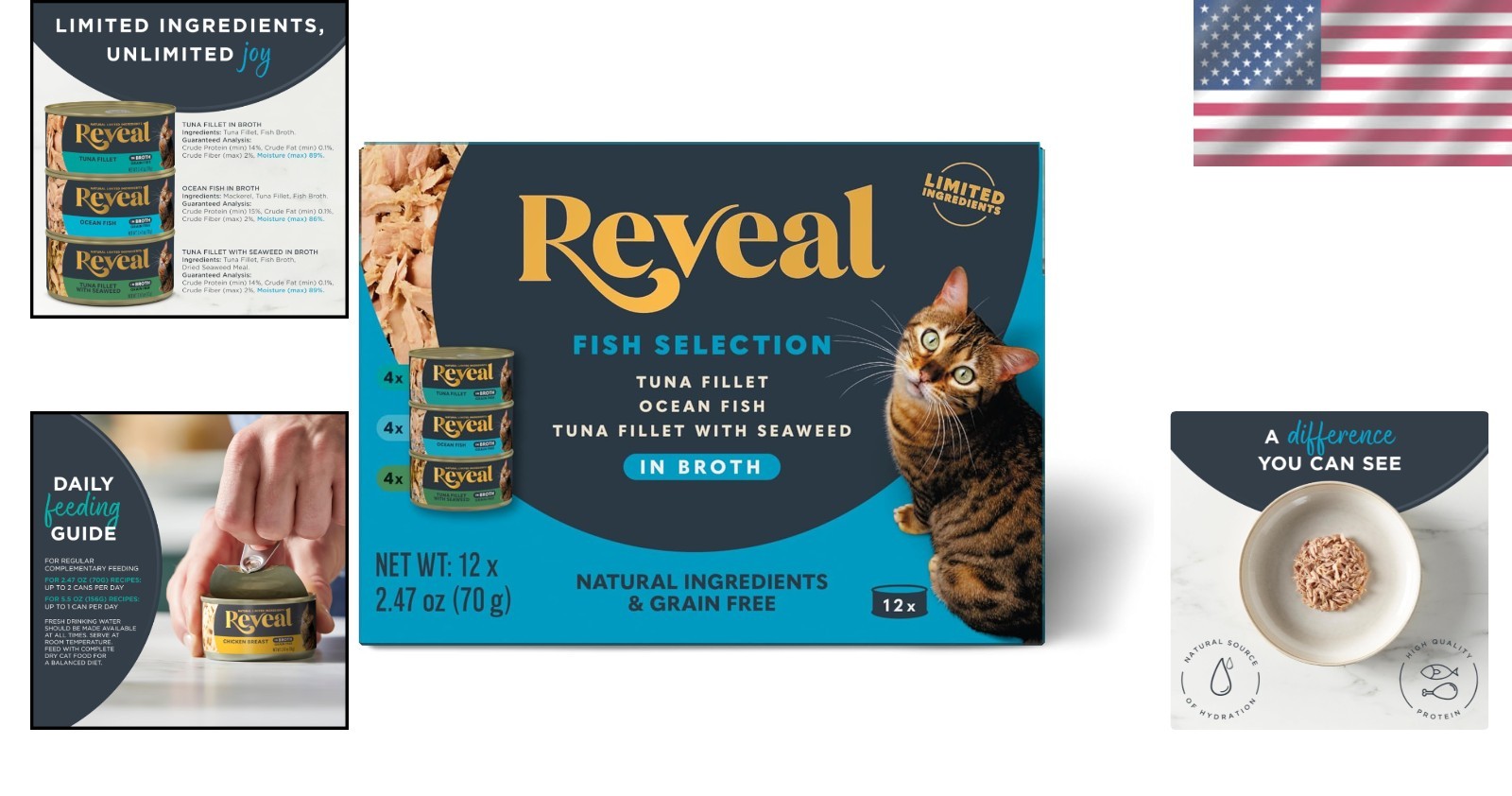 Natural Fish Variety Cat Food, 12-Pack, Grain-Free & Limited Ingredient Diet