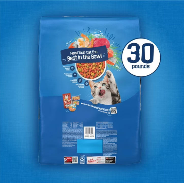 (2 pack) Dry Cat Food Seafood Sensations With Salmon, Tuna, 30 lb Bag