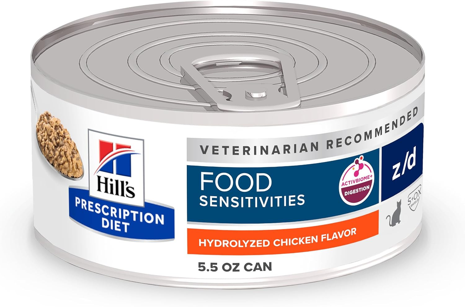 Z/D Skin/Food Sensitivities Wet Cat Food, Hydrolyzed Chicken, 5.5 Oz. Cans, 24-P