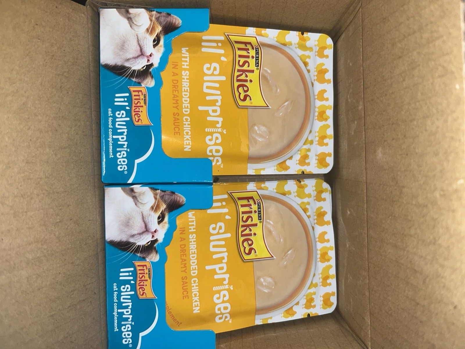 Purina Friskies Lil’ Slurprises Shredded Chicken Cat Food Complement, 16-Pack