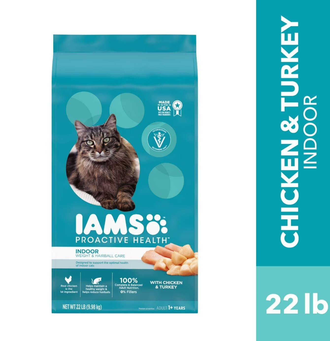 Iams Proactive Health Chicken And Turkey Dry Cat Food, 22 Lb Bag