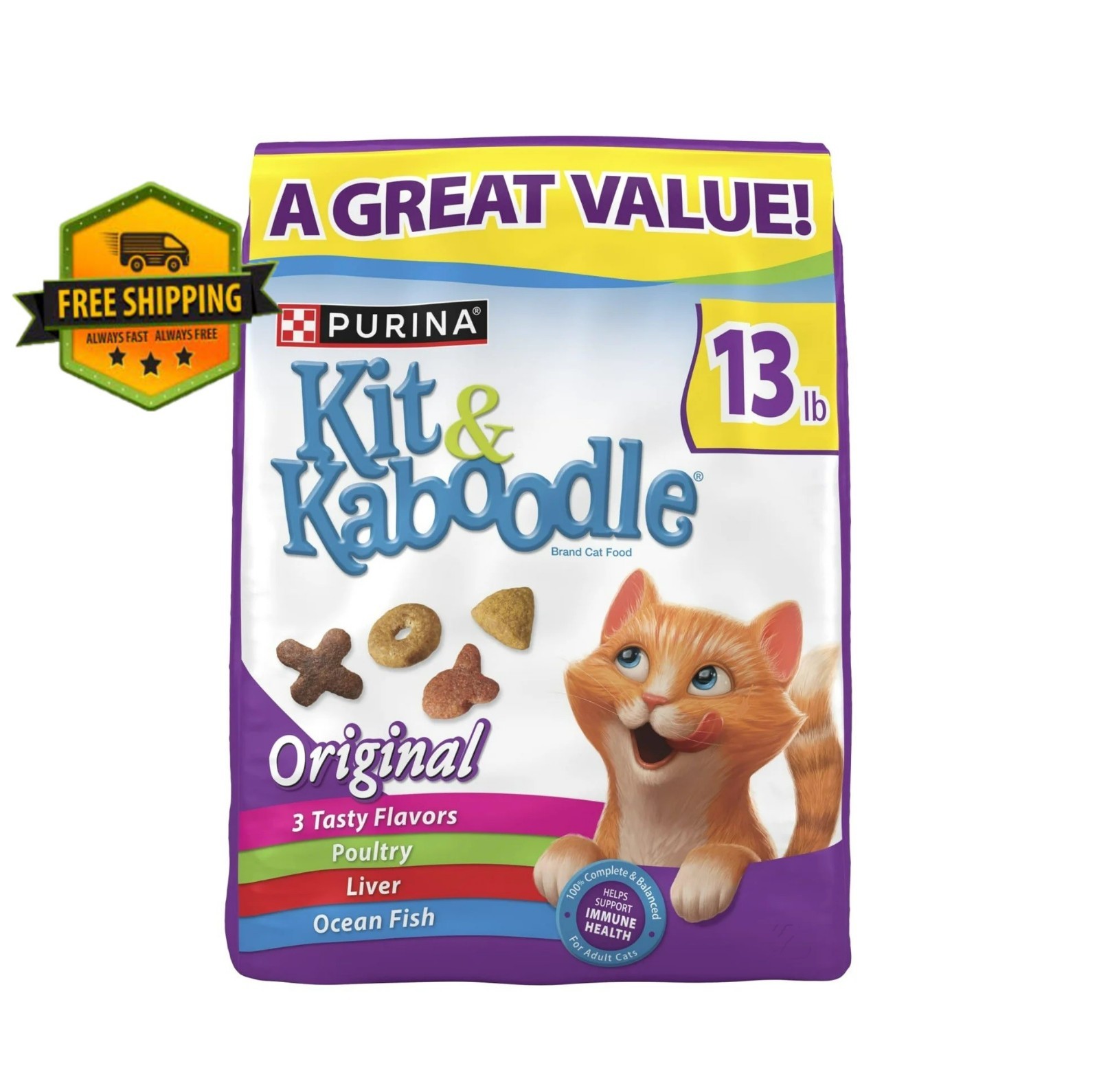 Purina Kit & Kaboodle Original Indoor Dry Cat Food with Chicken, Liver, Turkey