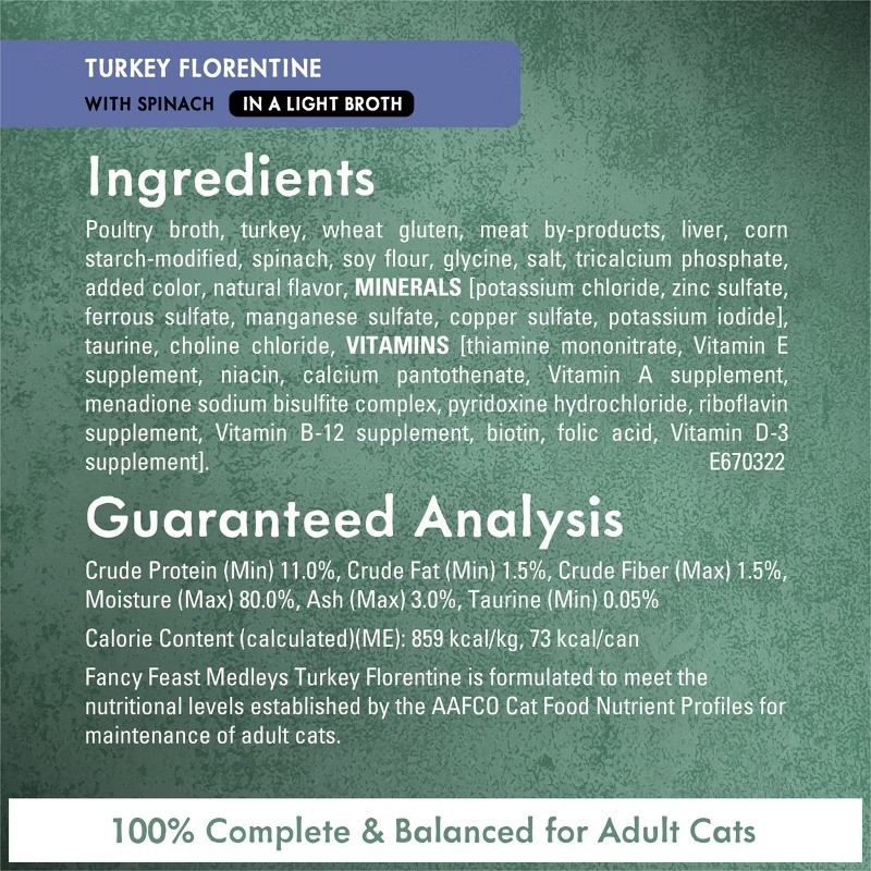 Purina Medleys Gourmet Tuna,Chicken,Turkey in Sauce Florentine Wet Cat Food