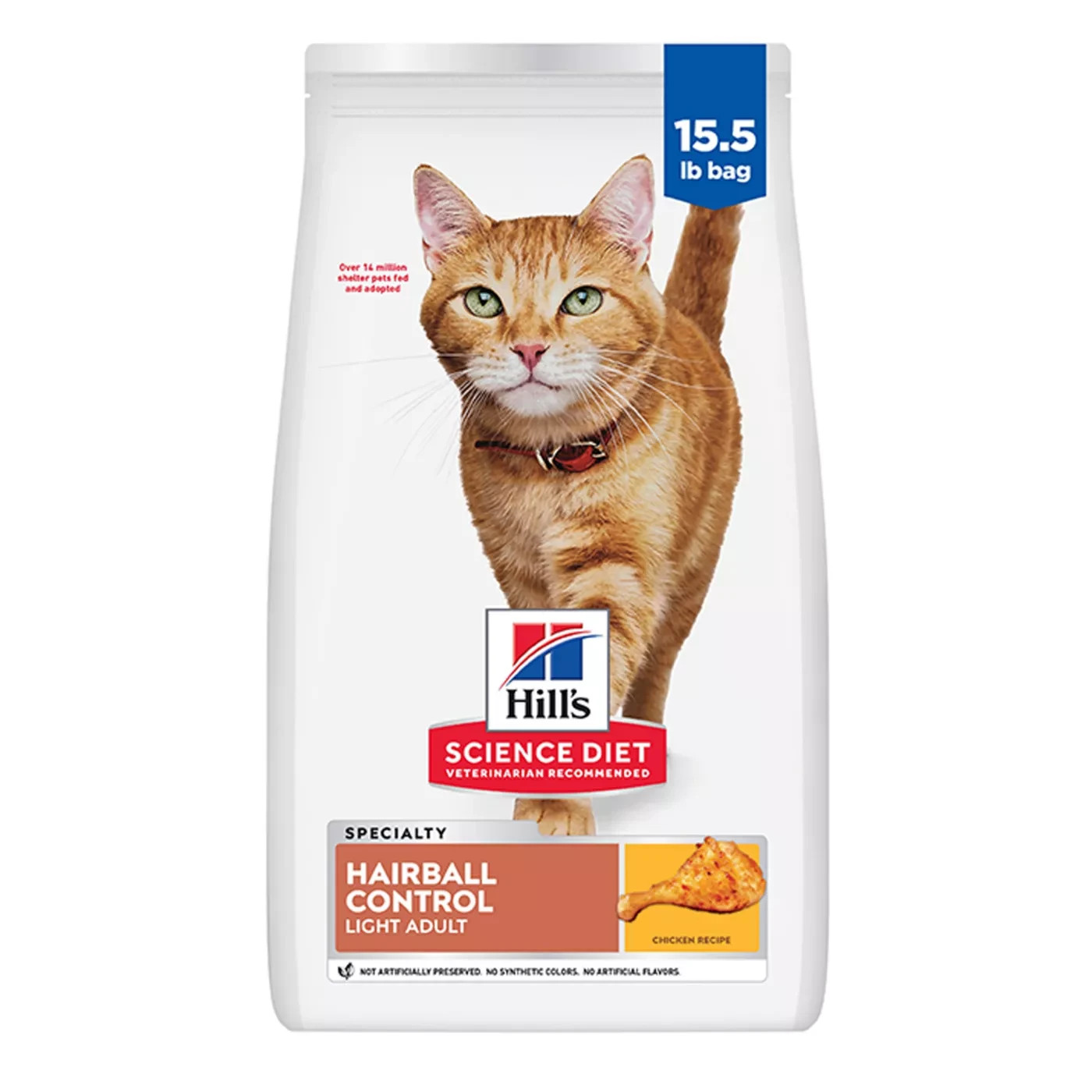 Hill’s® Science Diet® Hairball Control Light Adult Dry Cat Food – Chicken 15.5LB