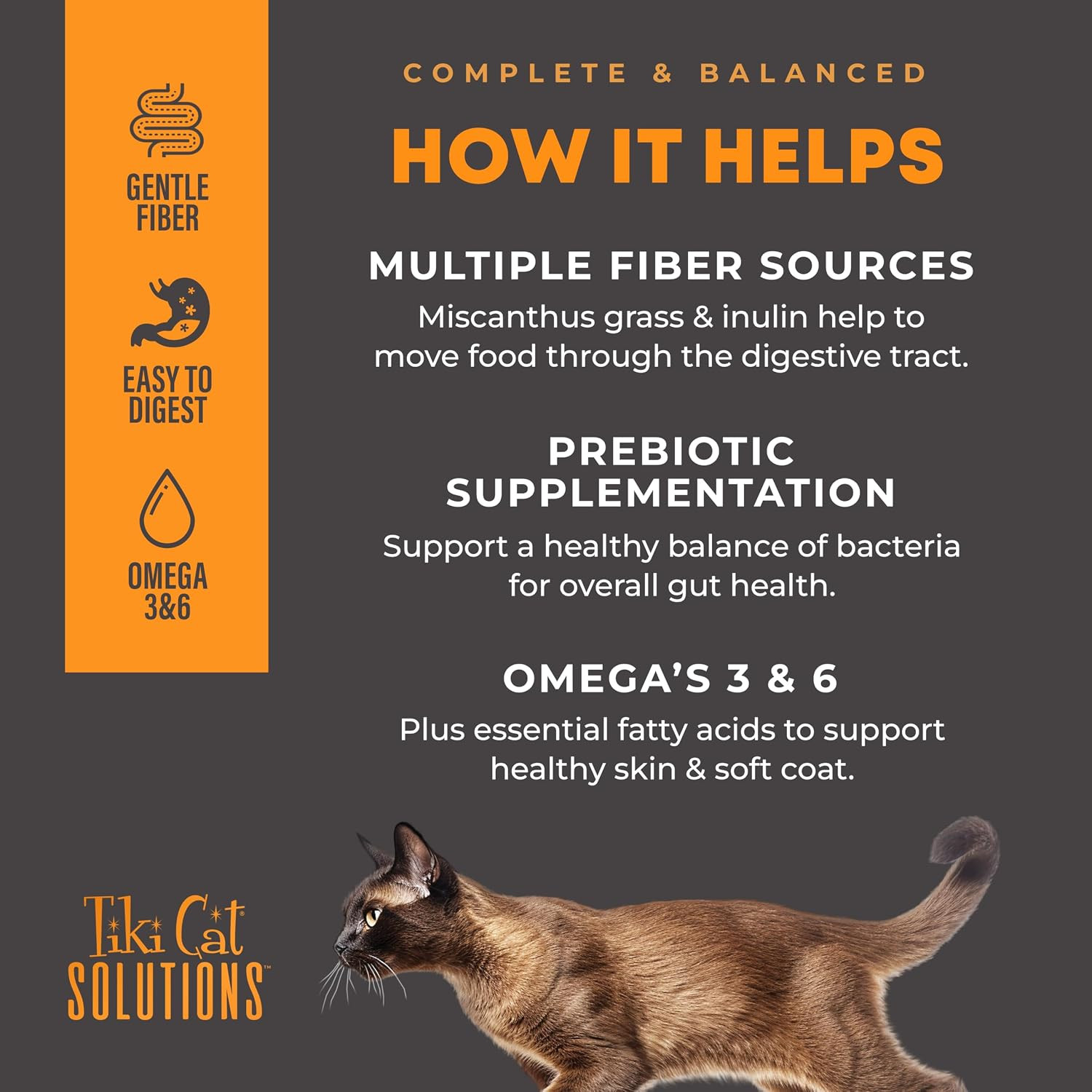Tiki Cat Solutions Dry Cat Food, Digestion, Lamb & Egg, 2.8 lbs. Bag
