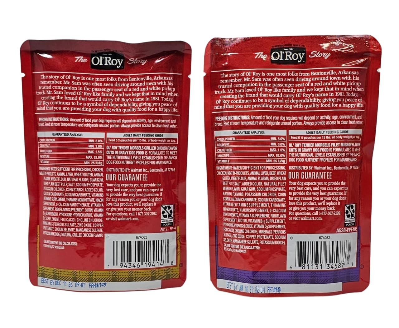 Ol’ Roy Wet Dog Food Variety Pack Tender Morsels Filet 3.5 Ounce (Pack of 1)