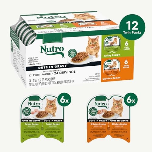 Nutro Perfect Portions Wet Cat Food Gravy Cuts Variety Pack, Cat Food Wet Rec…
