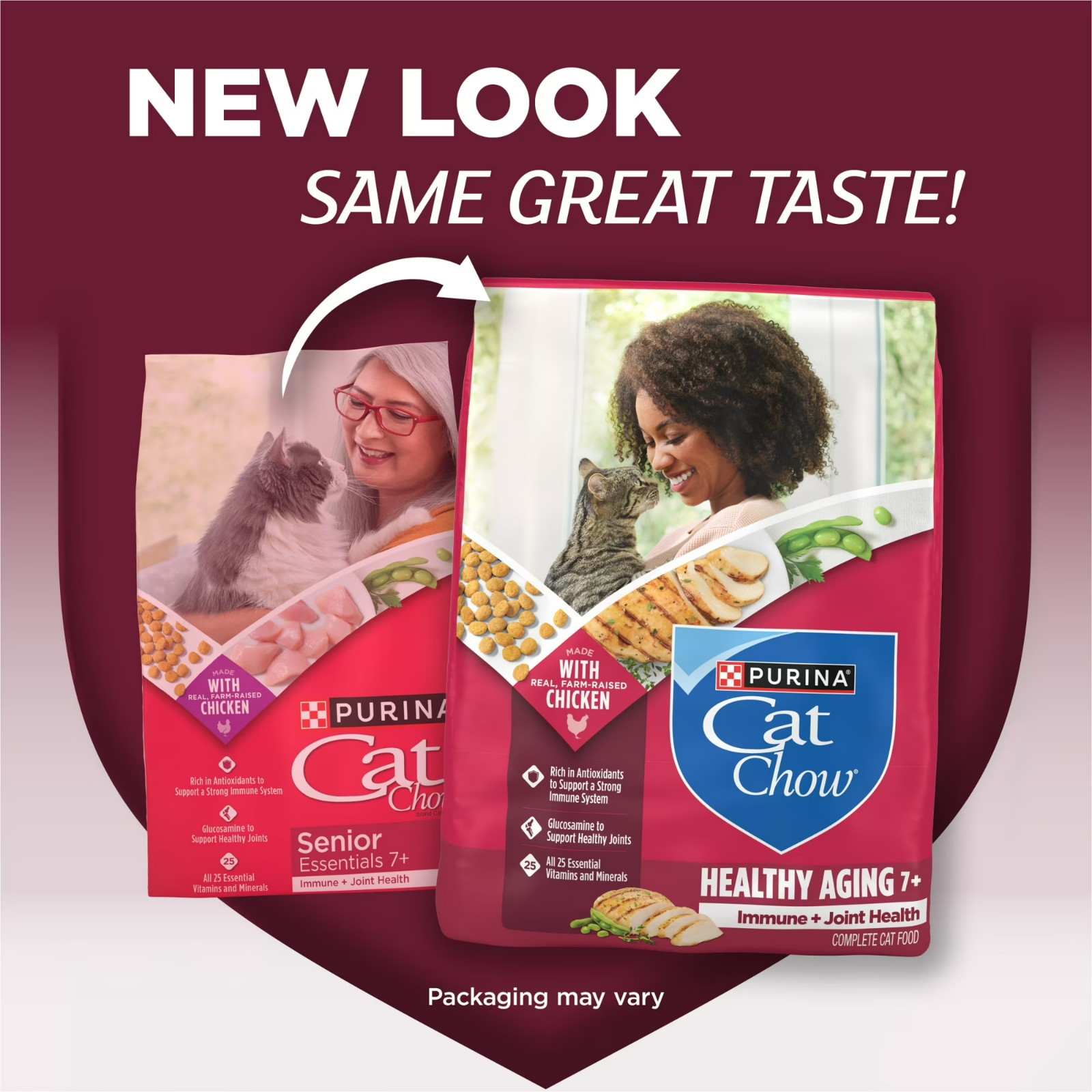 3 Pack Purina Cat Chow Healthy Aging 7+ Senior Dry Cat Food, Chicken, 14 lb. Bag