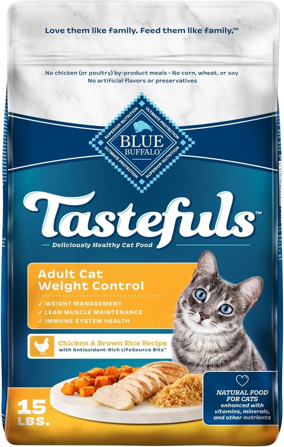Tastefuls Natural Food Adult Cats Weight Control 15-lb. Bag