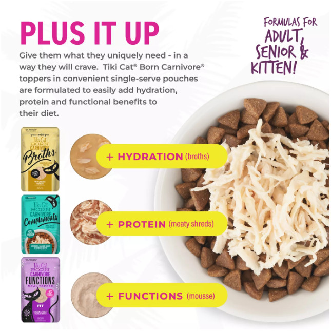 New w/ Tiki Cat Born Carnivore Indoor Health Dry Cat Food Chicken & Turkey 17 lb