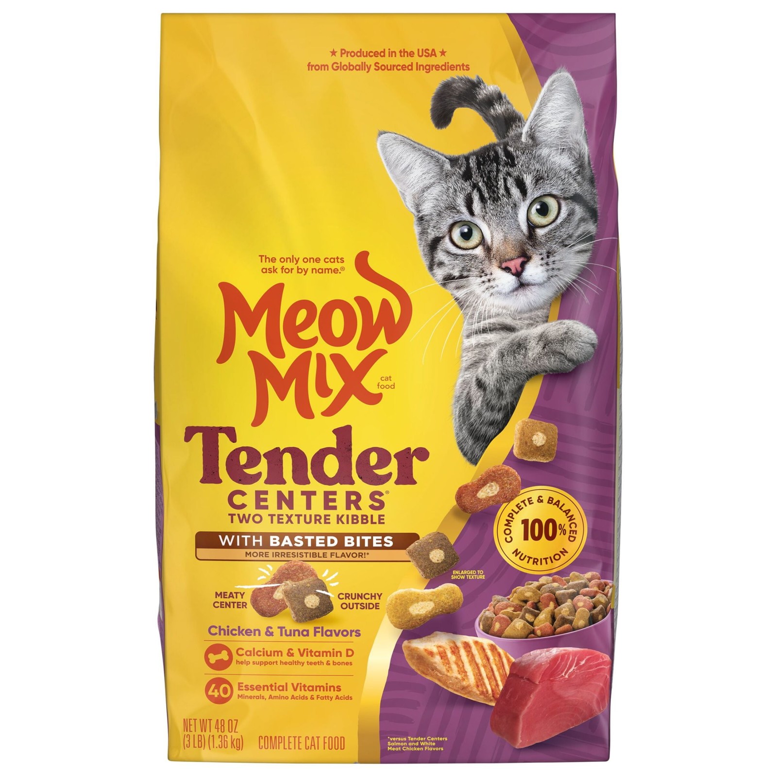 Meow Mix Tender Heart Roast Nuggets, Chicken & Tuna Flavored Dry Cat Food