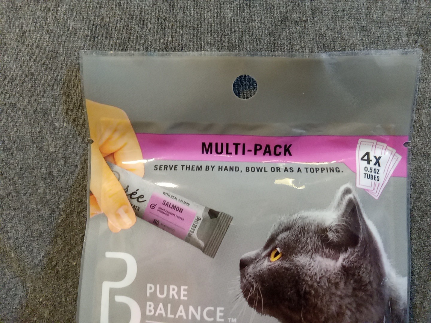 Pure Balance Puree Gourmet Salmon Cat Treats 4 Count Expiration 8/27/26 2 Oz