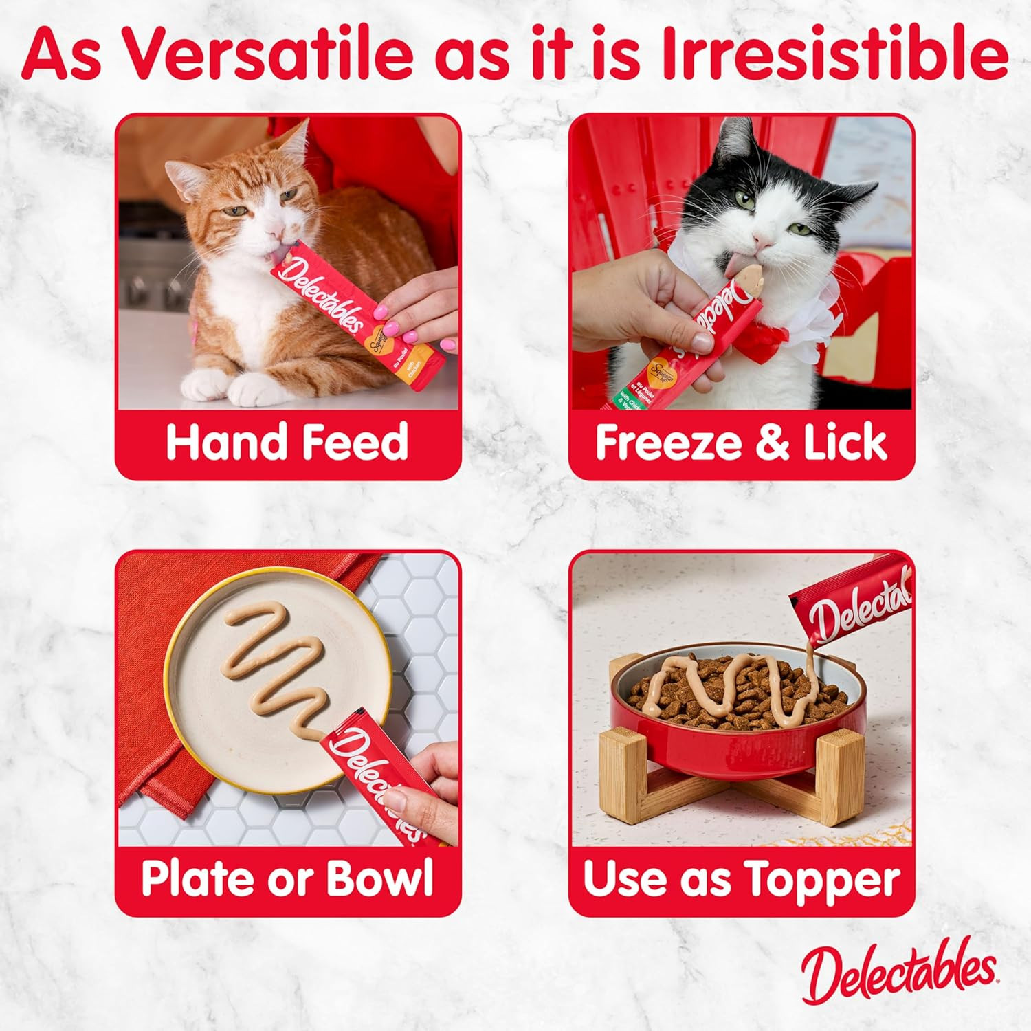 Delectables Squeeze up Variety Pack, Creamy Squeezable Puree, Lickable Wet Cat T