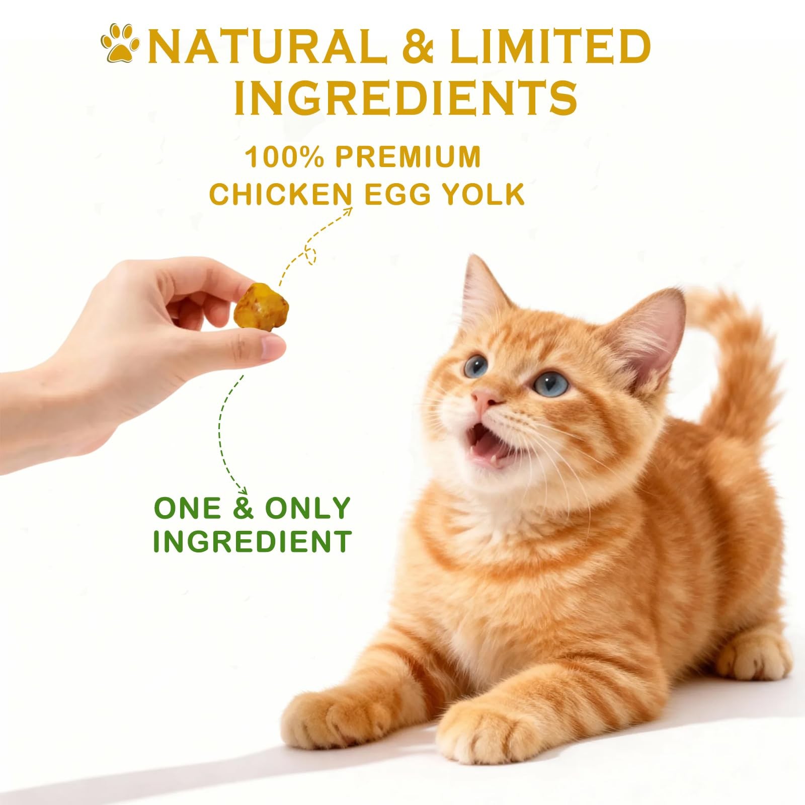 JADINGSFARM Freeze Dried Egg Yolk Cat & Dog Treats, 7 Ounce (Pack of 1)