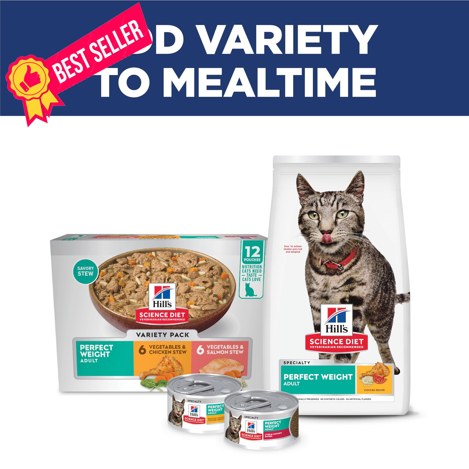 Hill’s Science Diet Adult Perfect Weight Dry Cat 7 Pound (Pack of 1), White